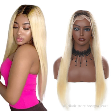 Raw Virgin Cuticle Aligned Brazilian Human Hair Transparent Lace Frontal 613 HD Lace Front Wig With Baby Hair For Black Women